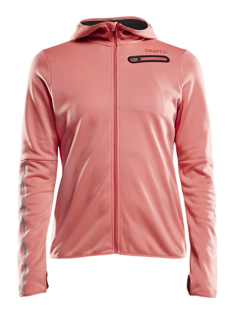 Craft Eaze Jersey Hood Jacket dames skivest roze