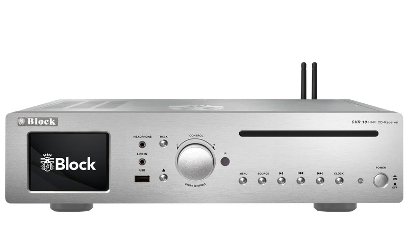 Block Audio CVR-10 MK2 zilver stereo receiver met CD en interne –