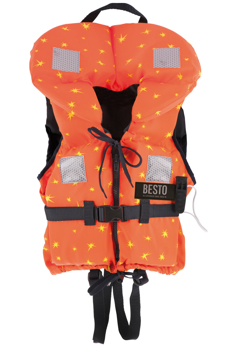 Besto Racingbelt special 100N reddingsvest oranje met ster baby (5-15 kg)