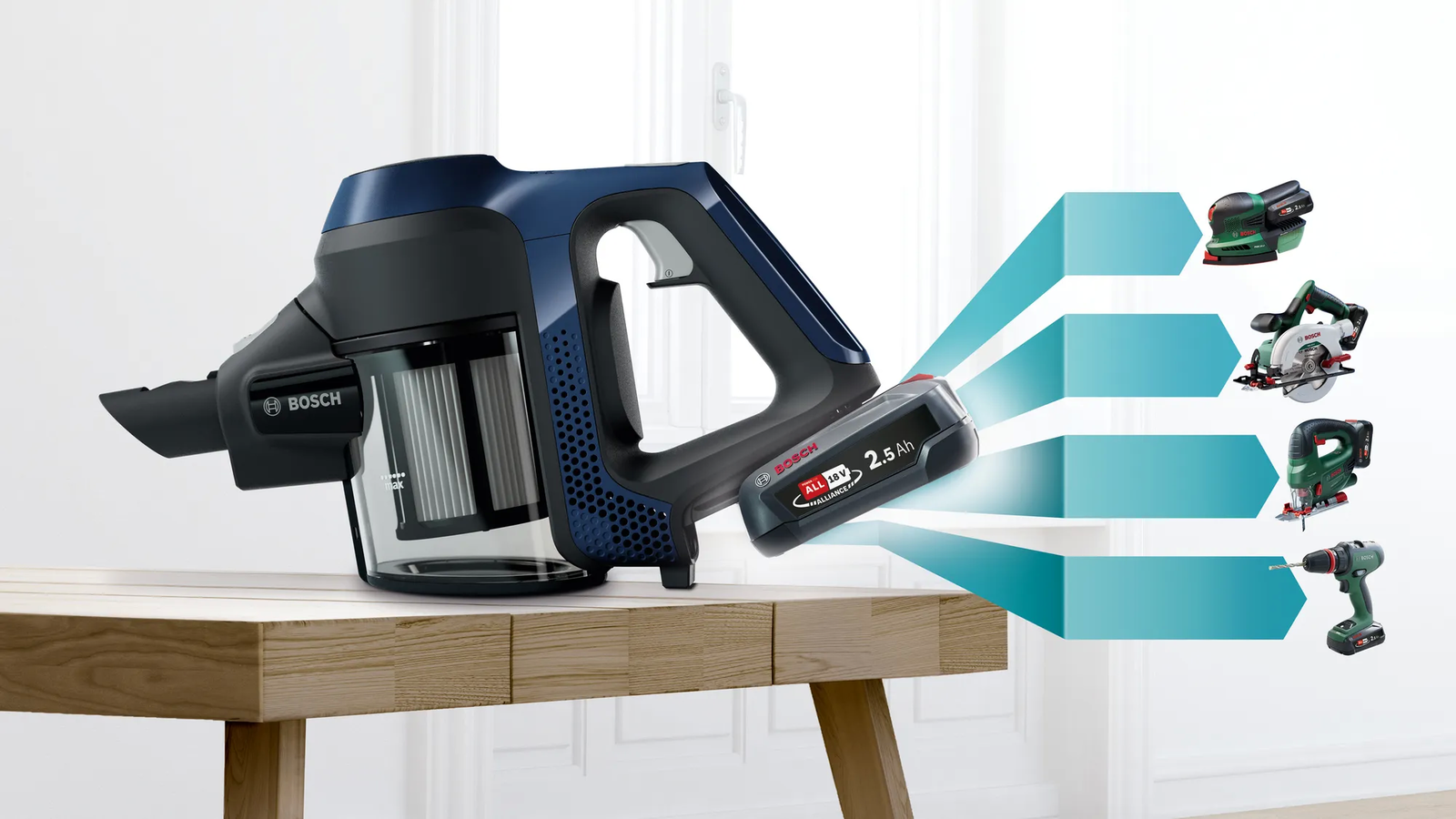 Bosch BCS611P4A Unlimited draadloze steelstofzuiger met 20,= cashback via Bosch