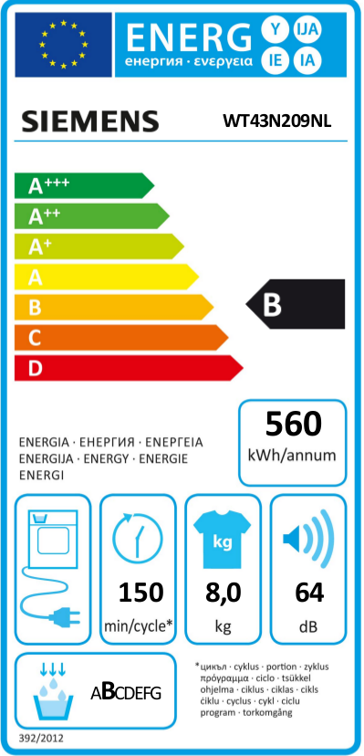 Bosch WT43N209NL Condens Droger, extra klasse model met 5 jaar garantie