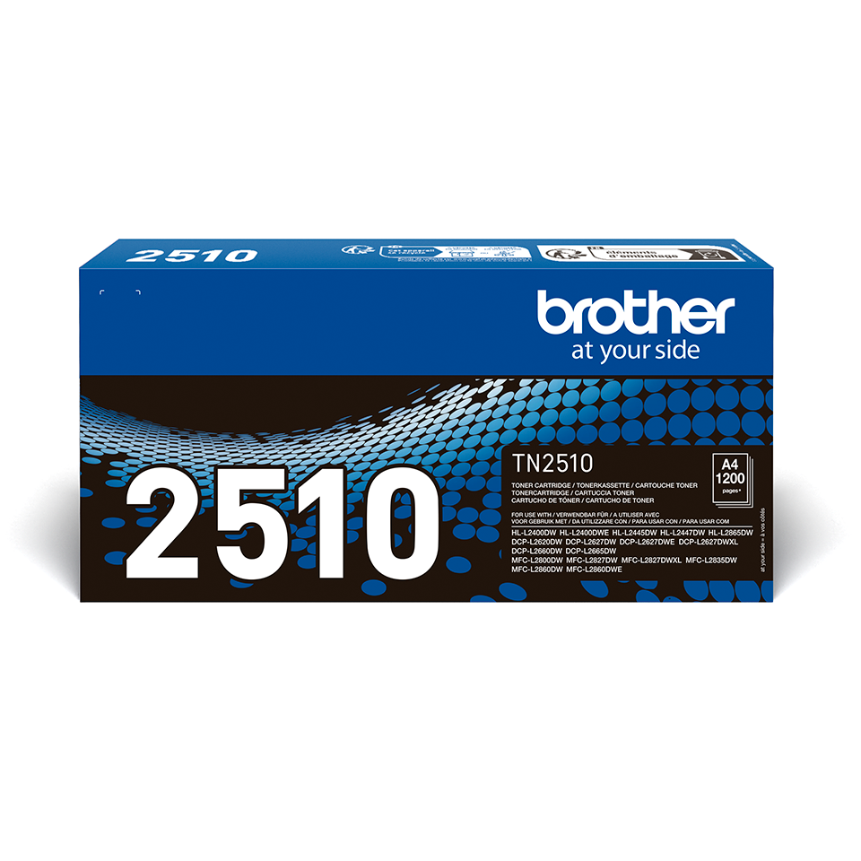 Brother TN2510 print capaciteit tot 1200 pagina's