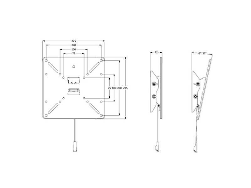 Cavus MB731039 Afneembare TV muurbeugel, geschikt voor VESA 75x75 tot 200x200