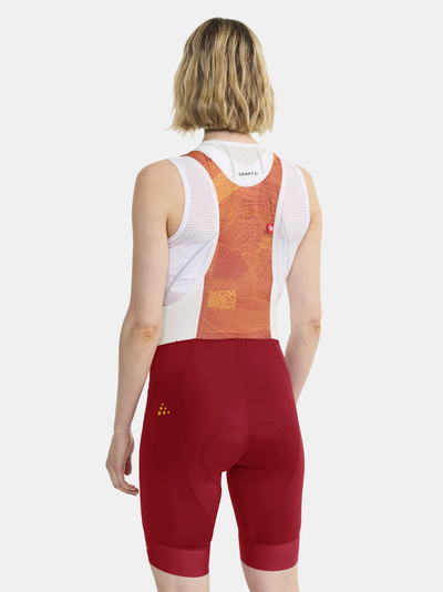 Craft ADV Endurance Graphic W Bibshort fietsbroek kort rood dames