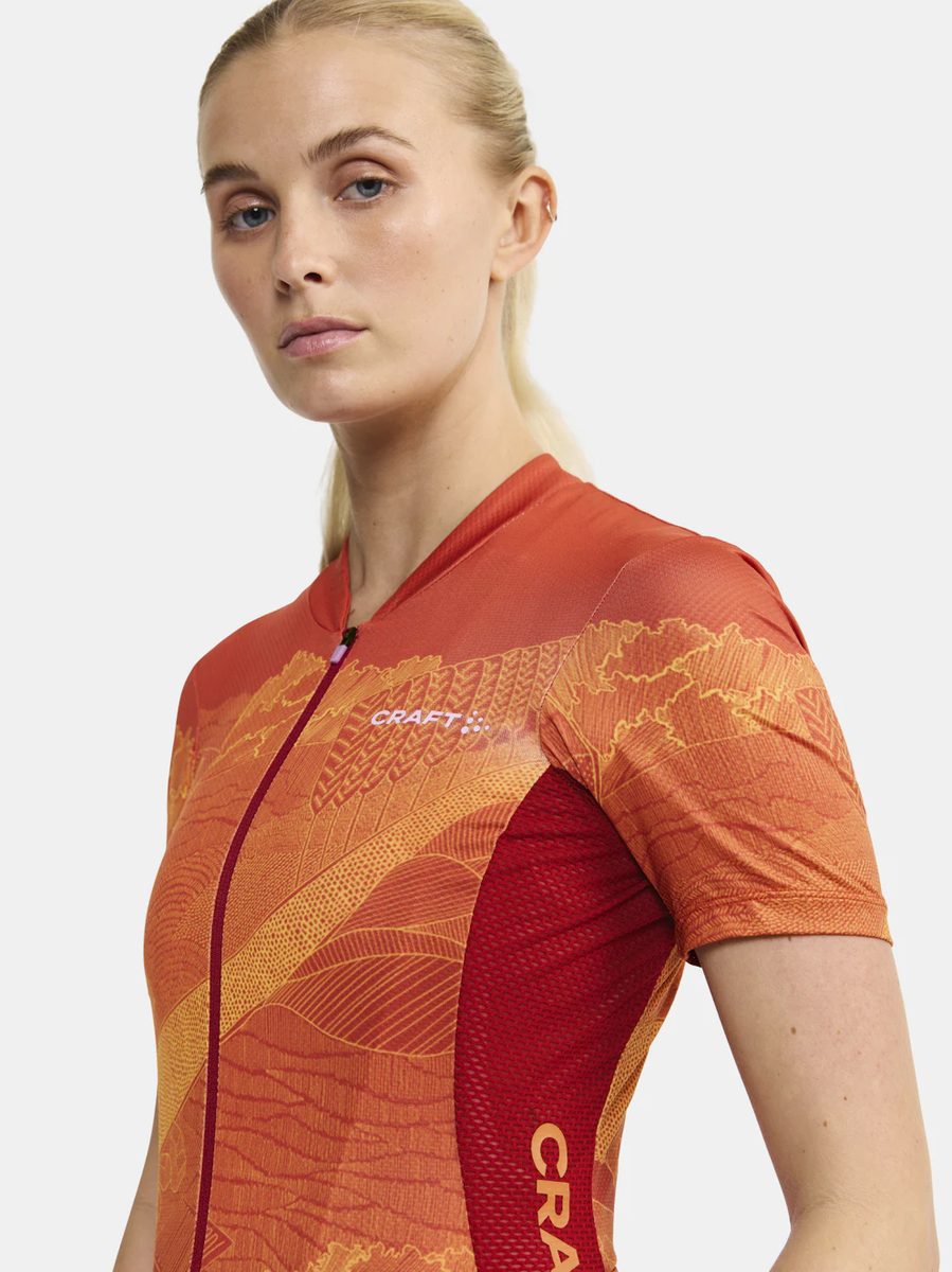 Craft ADV Endurance Graphic fietsshirt korte mouwen oranje/rood dames