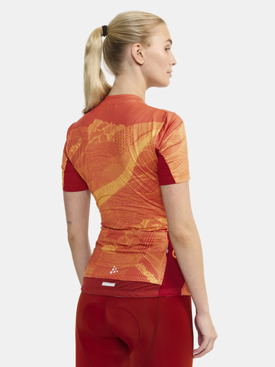 Craft ADV Endurance Graphic fietsshirt korte mouwen oranje/rood dames