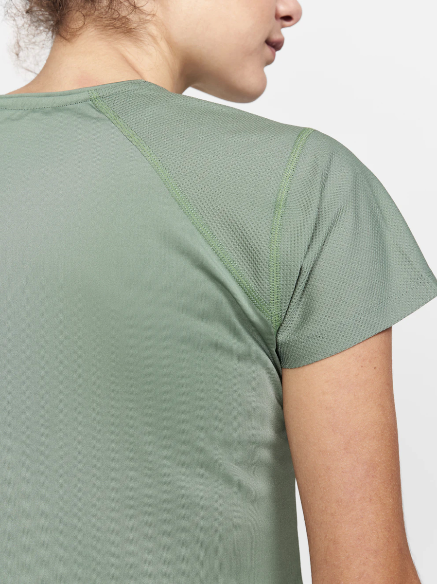 Craft ADV Essence SS Slim Tee hardloop- sporshirt korte mouwen groen dames