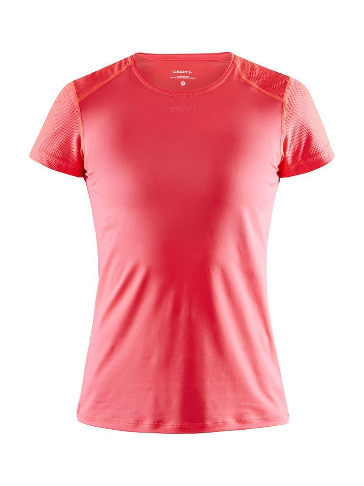 Craft ADV Essence SS Slim Tee hardloop- sporshirt korte mouwen roze dames