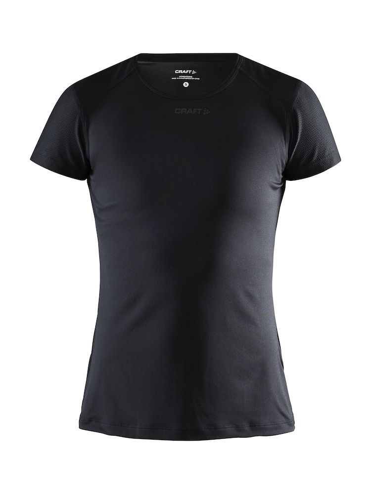 Craft ADV Essence SS Slim Tee hardloop- sporshirt korte mouwen zwart dames