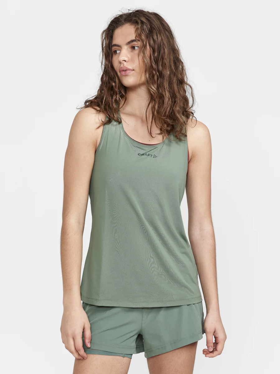 Craft ADV Essence Singlet W hardloop- sporshirt zonder mouwen groen dames