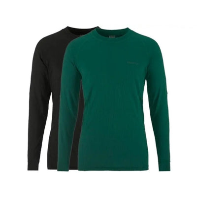 Craft Core 2-Pack Baselayer thermoshirt lange mouwen zwart/groen heren