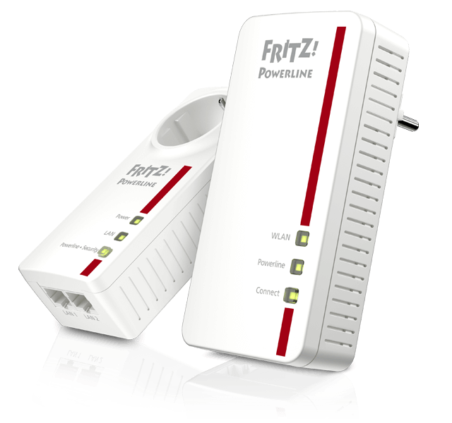 Fritz! Powerline 1260E set bestaat uit 2 adapters, een 1220E en 1260E (WiFi access point)