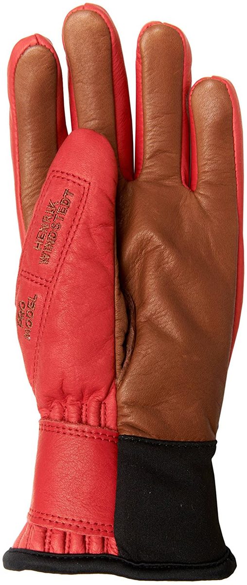 Hestra Henrik Lether Pro Model skihandschoenen bruin/rood