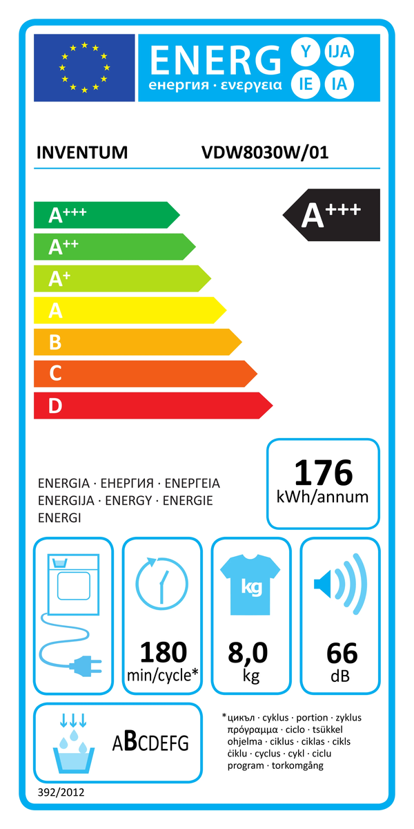 Inventum VDW8030W wit warmtepompdroger