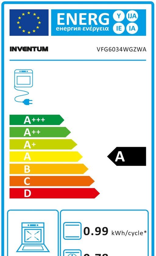 Inventum VFG6034WGZWA gasfornuis en elektra oven