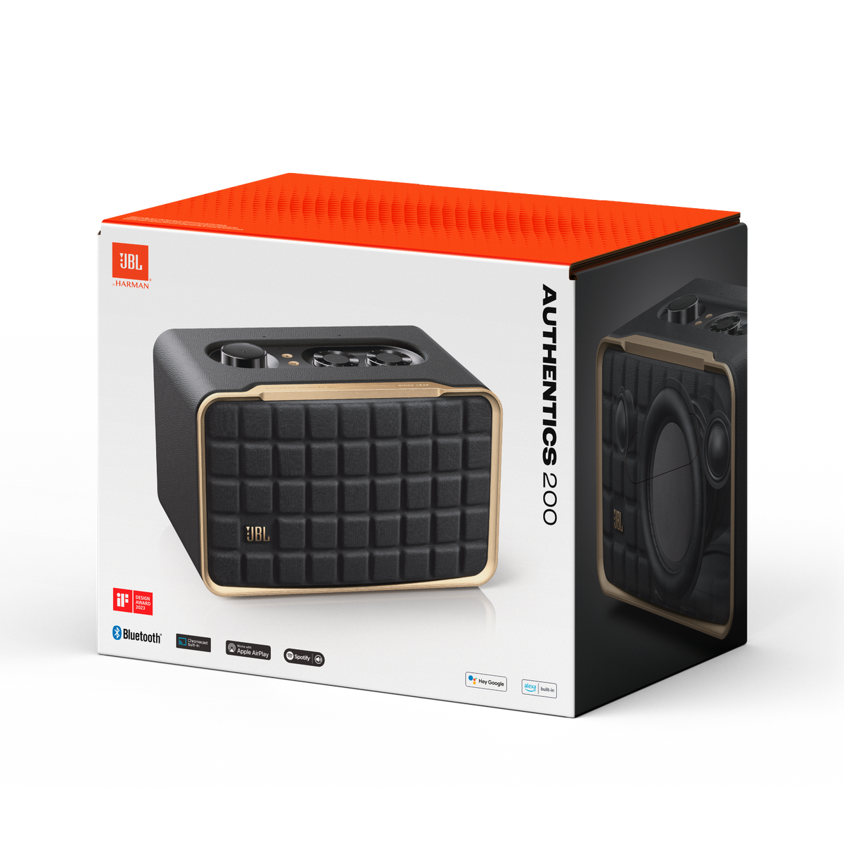 JBL Authentic 200 zwart Retro design Bluetooth speaker met voice control