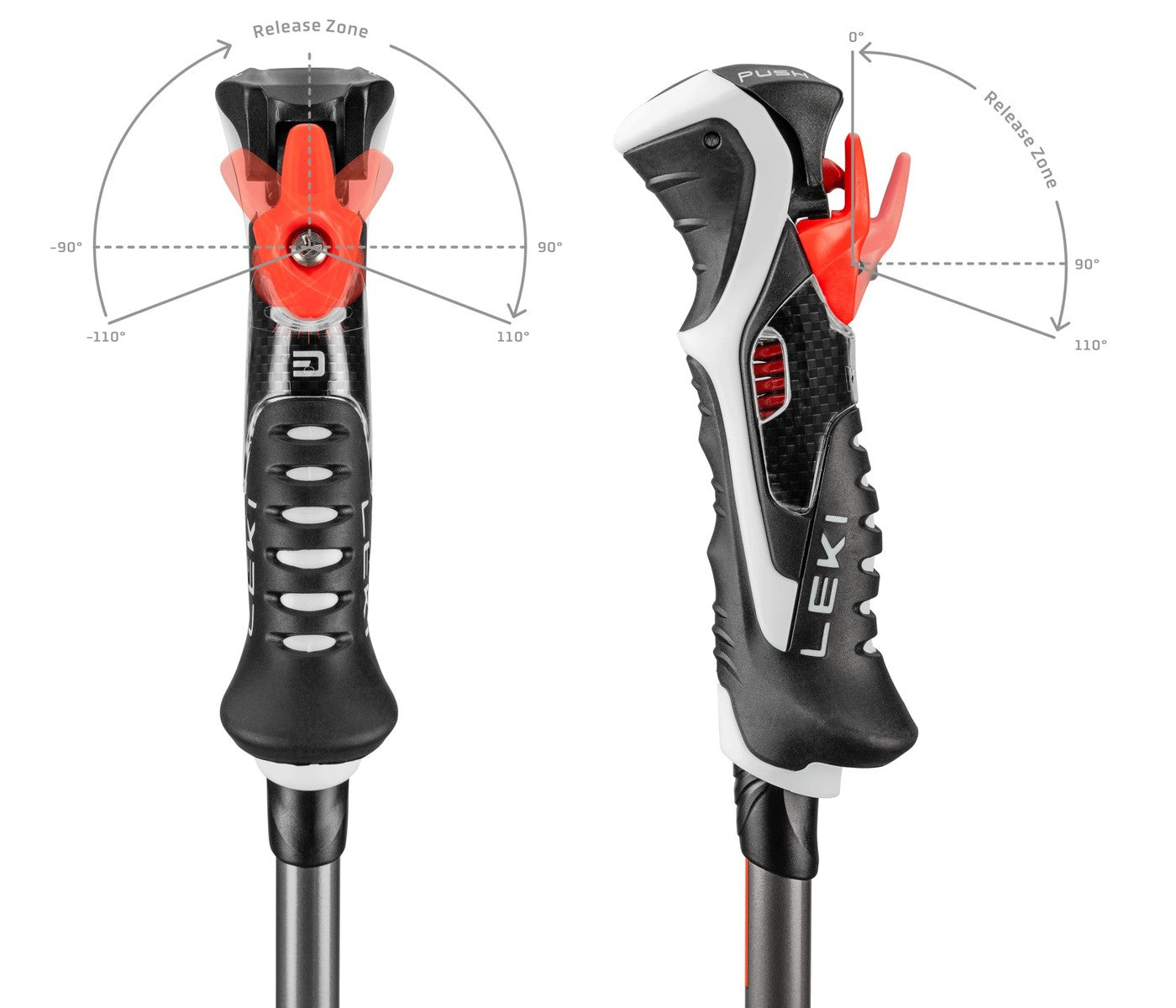 LEKI Carbon 14 3D skistokken zwart/grijs/rood