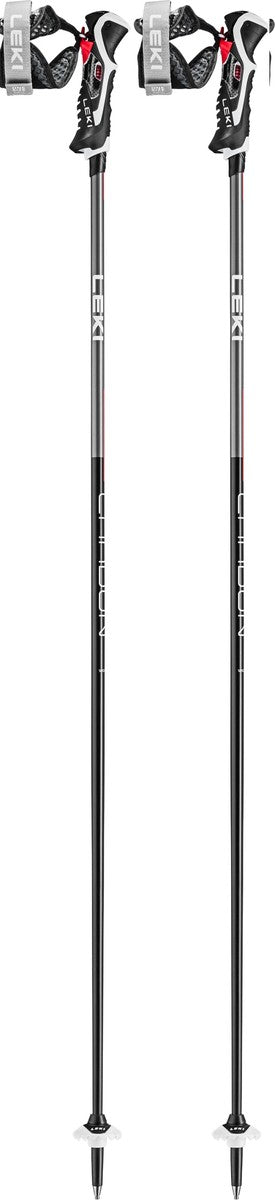 LEKI Carbon 14 3D skistokken zwart/grijs/rood