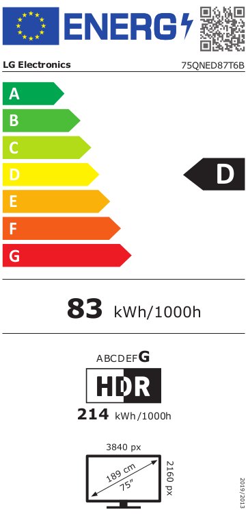 LG 75QNED87T6B Smart televisie met verbeterd QNED kwaliteit scherm