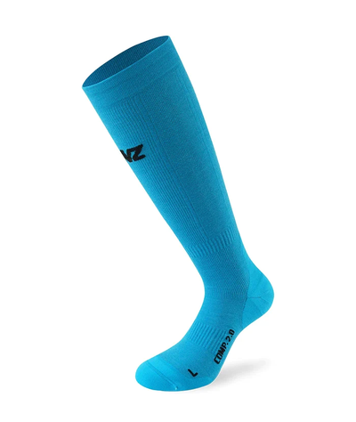 Lenz Compression 2.0 Merino skisokken blauw