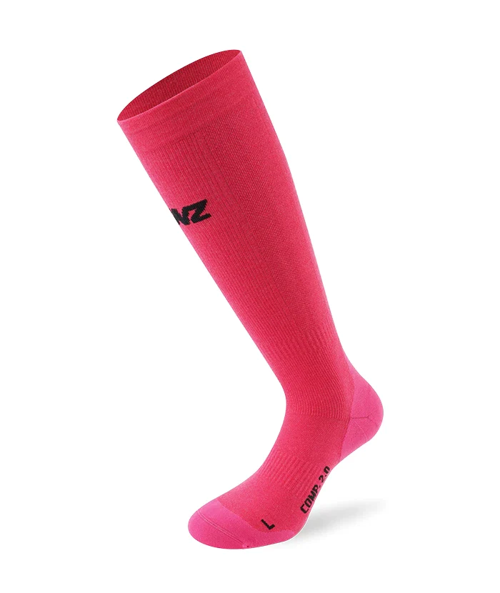 Lenz Compression 2.0 Merino skisokken roze