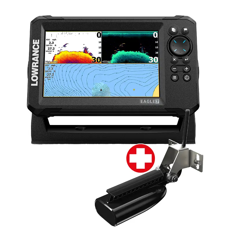 Lowrance Eagle 7 met SplitShot HD transducer fish finder/kaartplotter