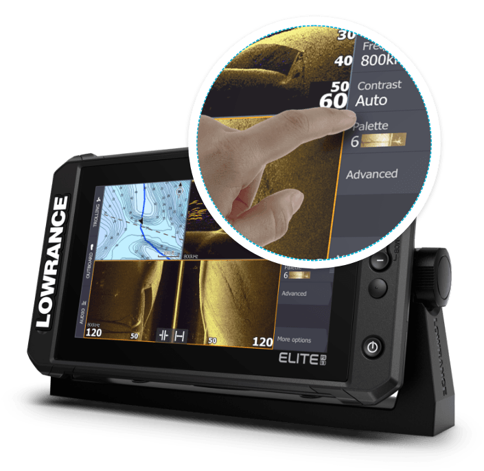 Lowrance Elite FS 7 met Active Imaging 3-in-1 transducer