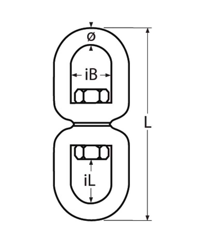 Marinetech 8254410 Dubbele Oogwartel 10mm x 115mm BL: 3.500kg