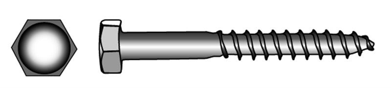 Marinetech 9057146  60 Houtschroef ZK M6x60  (4stk) DIN571