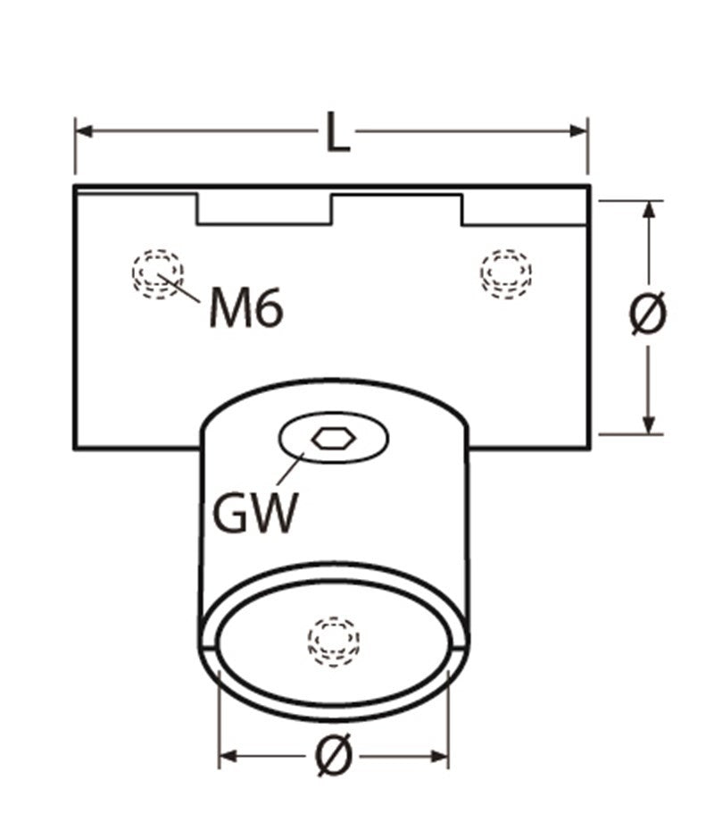 Marinetech Railing T-Connector 25mm 90°, Scharnierend