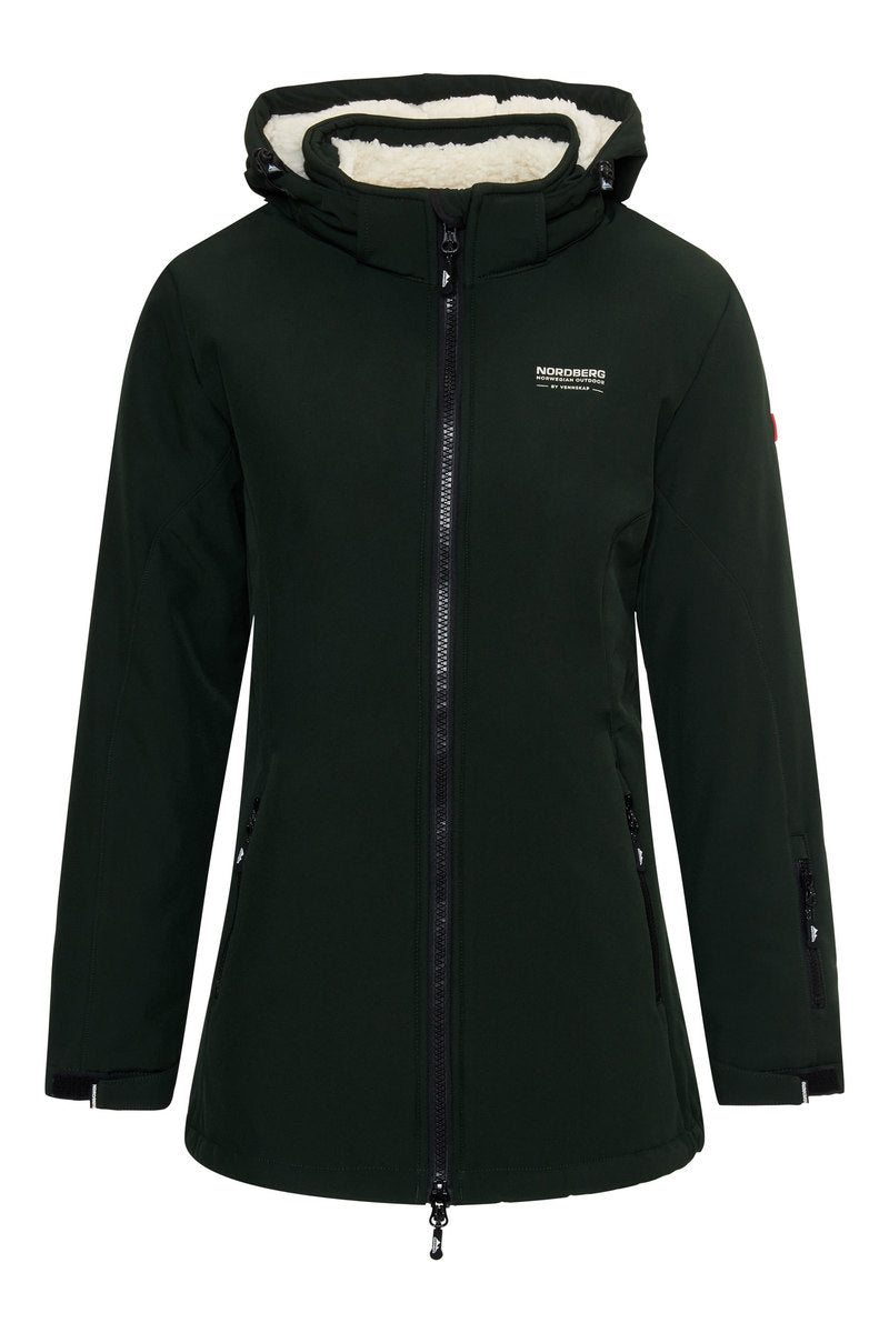 Nordberg Teddy Sherpa gevoerde softshell ski jas dames groen