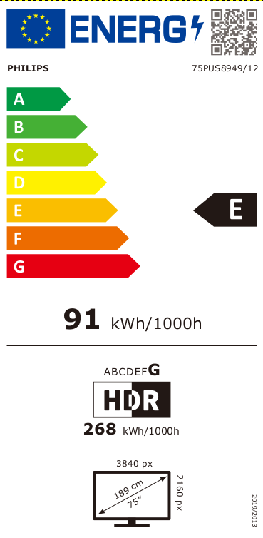 Philips 75PUS8949/12 Smart televisie met Ambilight