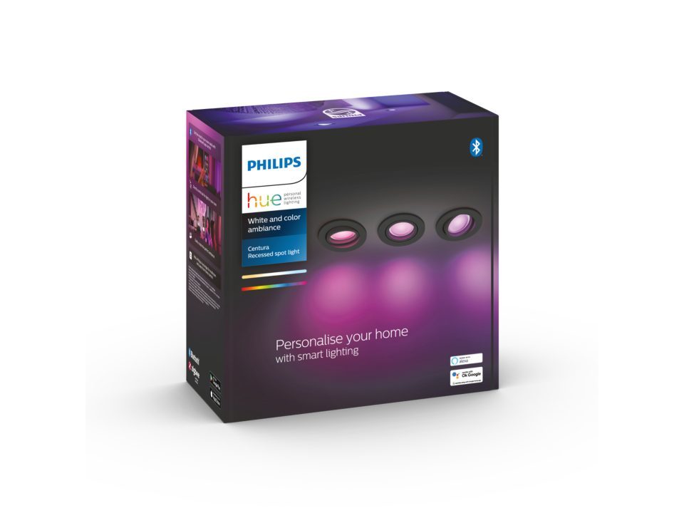 Philips Centura Hue 3-pack inbouwspot, white en color ambiance