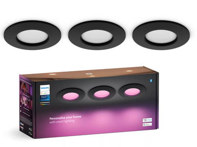 Philips Hue WCA Slim Recessed Light S 3 pack in het zwart, inbouw spots