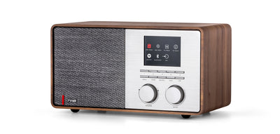 Pinell Supersound301-walnut tafelradio met voorkeuze zenders toetsen