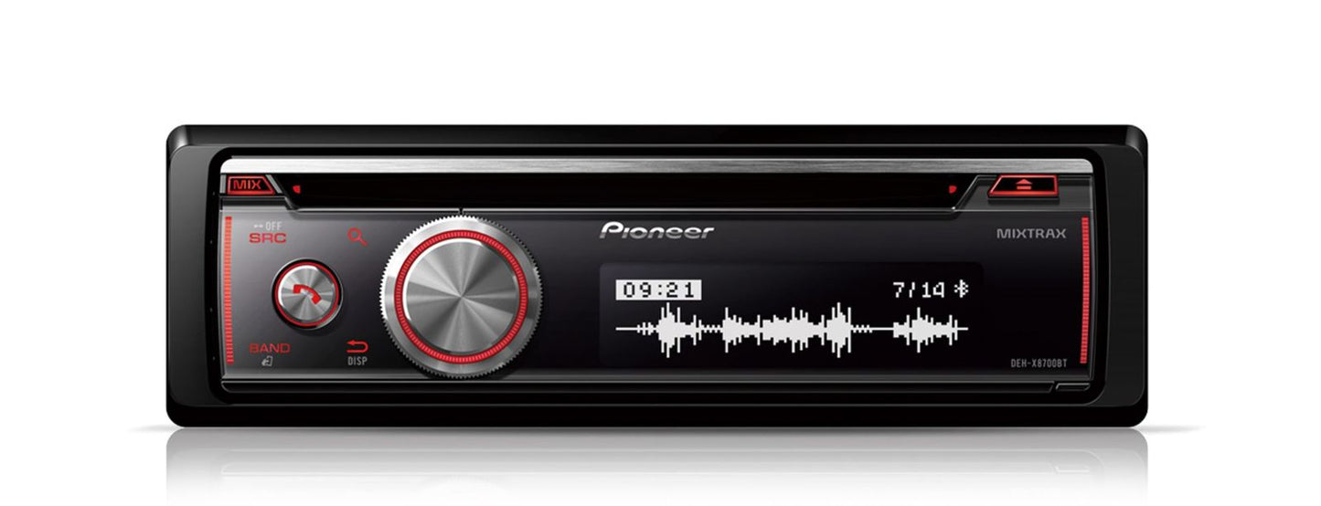 Pioneer DEH-X8700BT Autoradio Enkel DIN - USB -CD -Bluetooth