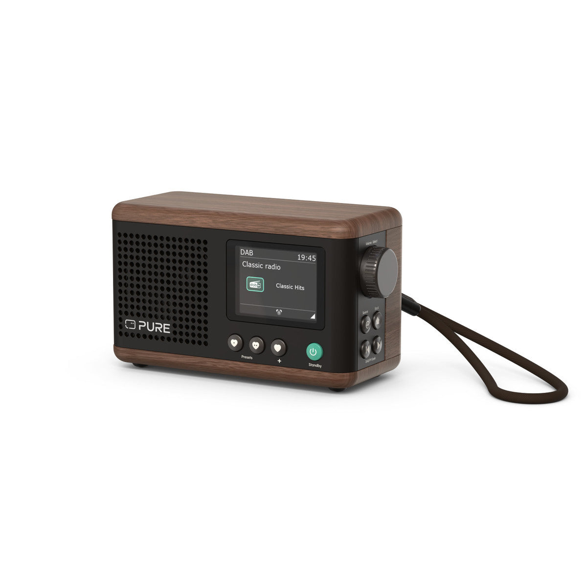 Pure Classic Mini Coffee Zwart/Walnoot, portabel DAB+ radio met Bluetooth