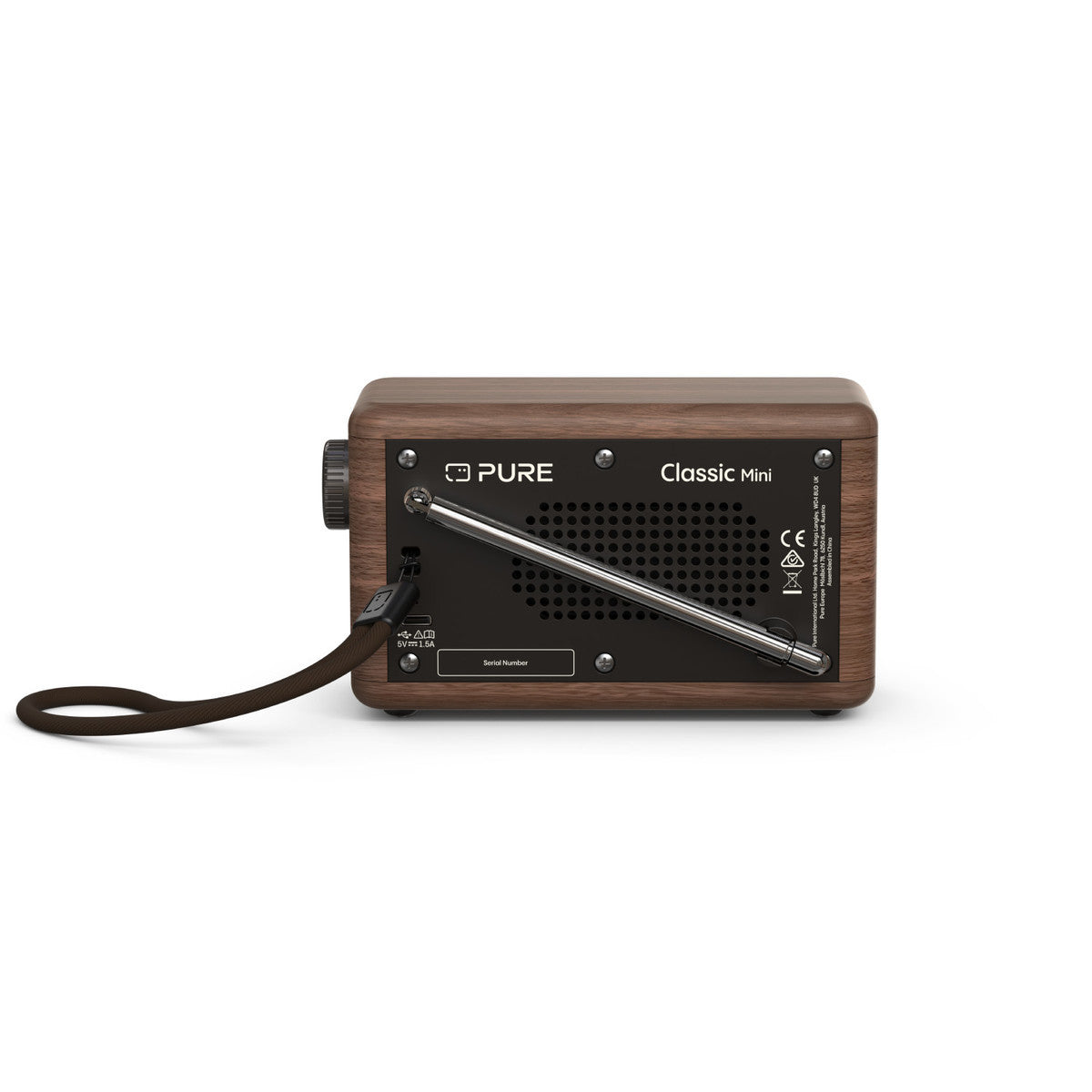 Pure Classic Mini Coffee Zwart/Walnoot, portabel DAB+ radio met Bluetooth