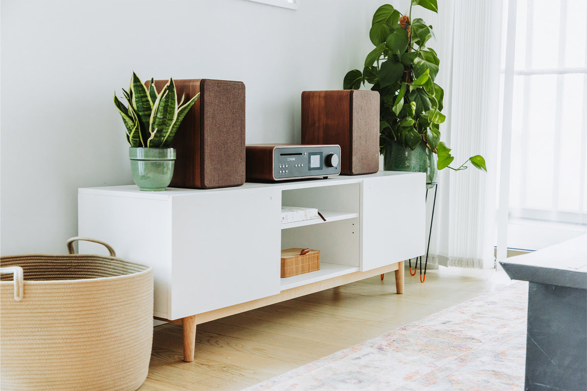 Pure ClassicStereo Coffezwart Micro Set met speakers