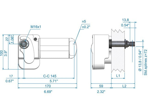 Roca Ruitenwissermotor W12 41 mm wand