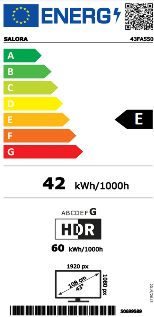 Salora 43FA550 Led televisie met Android smart TV en Chromecast