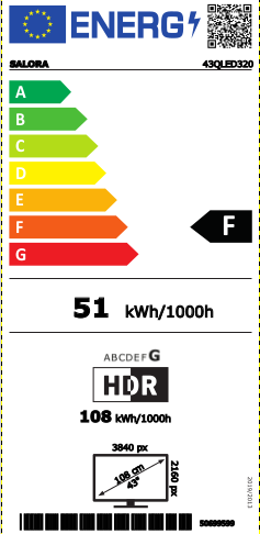 Salora 43QLED320 smart televisie