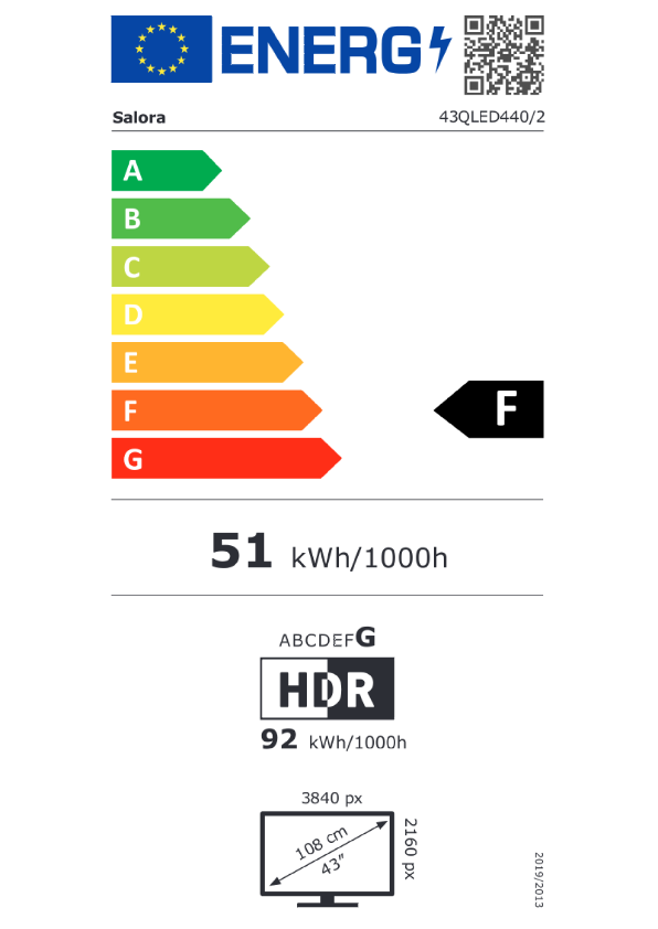 Salora 43QLED440 Smart televisie met QLED scherm