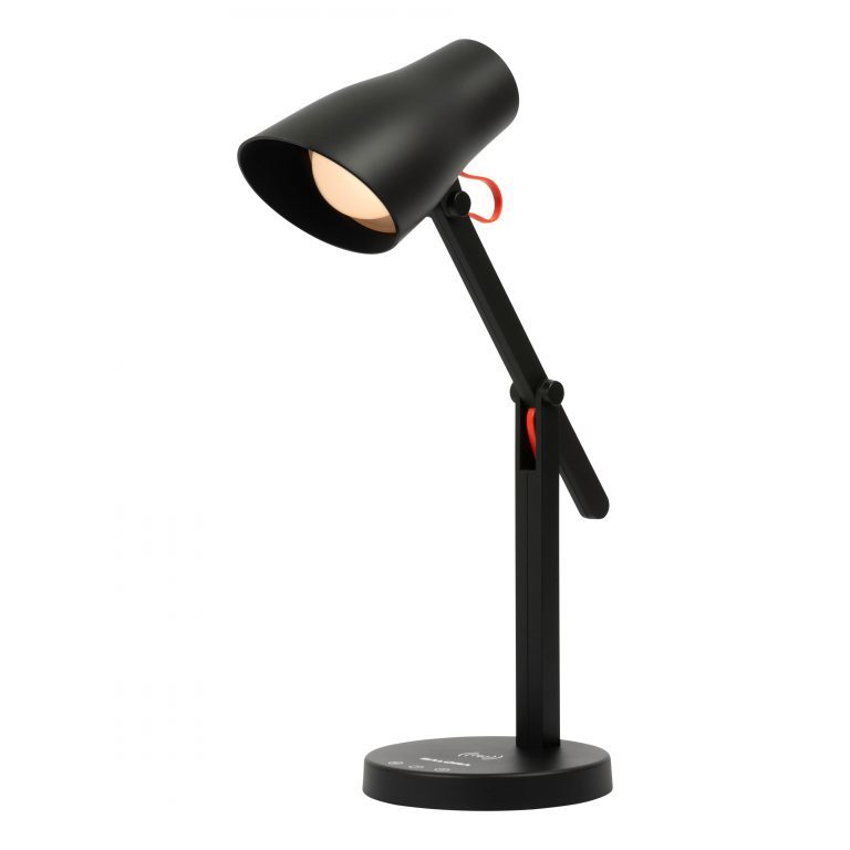 Salora TLQ300 zwart Bureau LED lamp met verstelbare arm en 10 watt QI telefooncharge