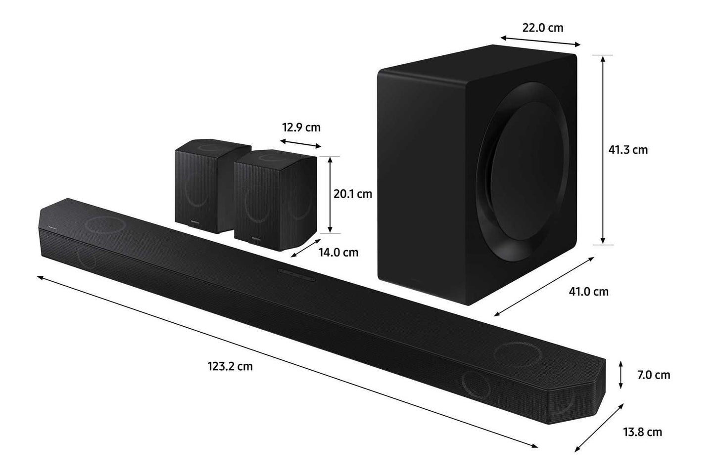 Samsung HW-Q990D/XN soundbar en surround speakers