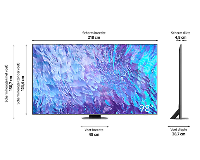 Samsung QE98Q80CATXXN Supergroot scherm QLED Smart TV