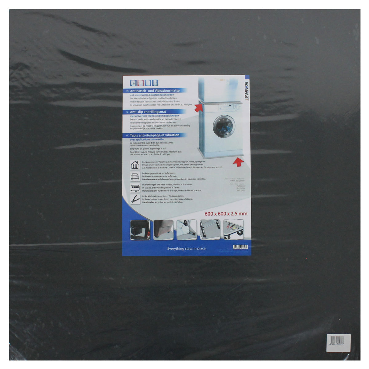 Scanpart Antislipmat 60x60cm, geschikt tussen droger en wasmachine