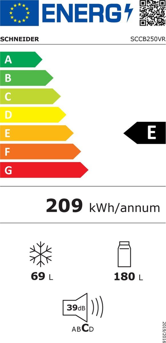 Schneider SCCB250VR Vintage Look koel-vriescombinatie