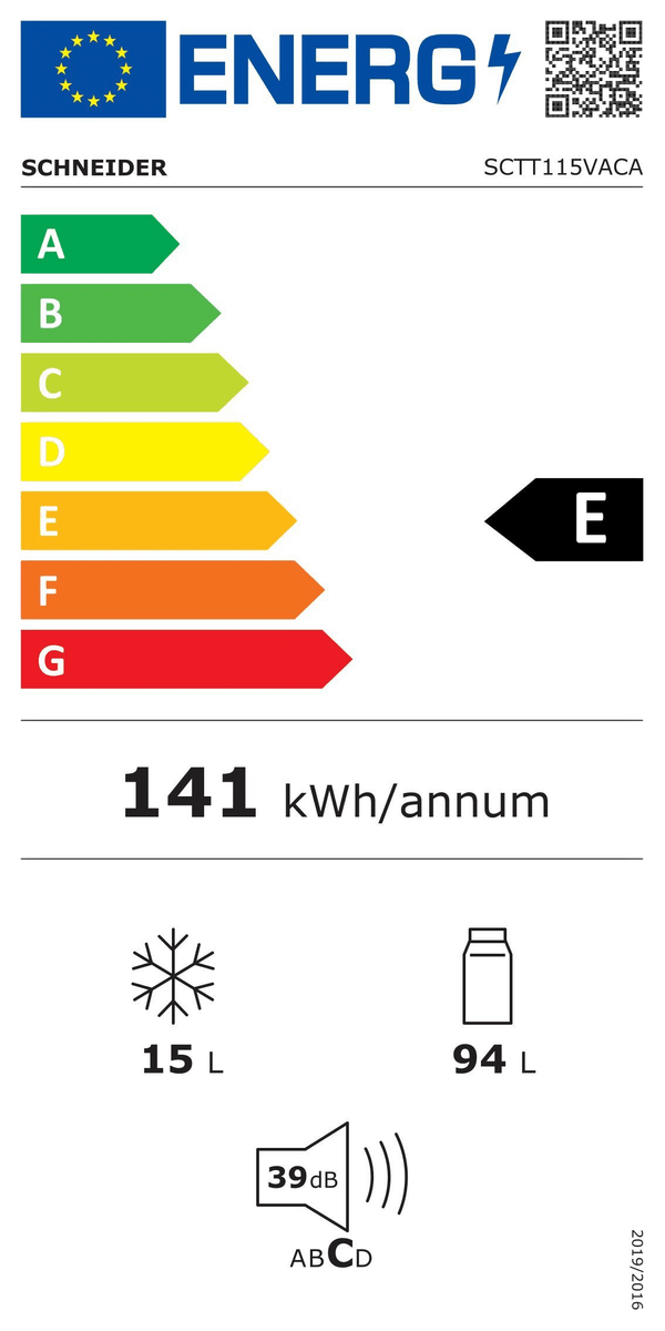 Schneider SCTT115VACA koel-vriescombinatie met Vintage Look blauw