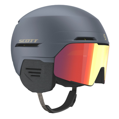 Scott Blend Plus LS skihelm met geïntegreerde skibril blauw